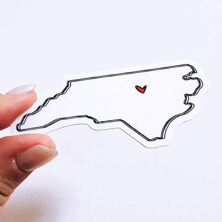 Positively North Carolina - Wholesale Sticker - North Carolina Minimalist Heart Vinyl Sticker3
