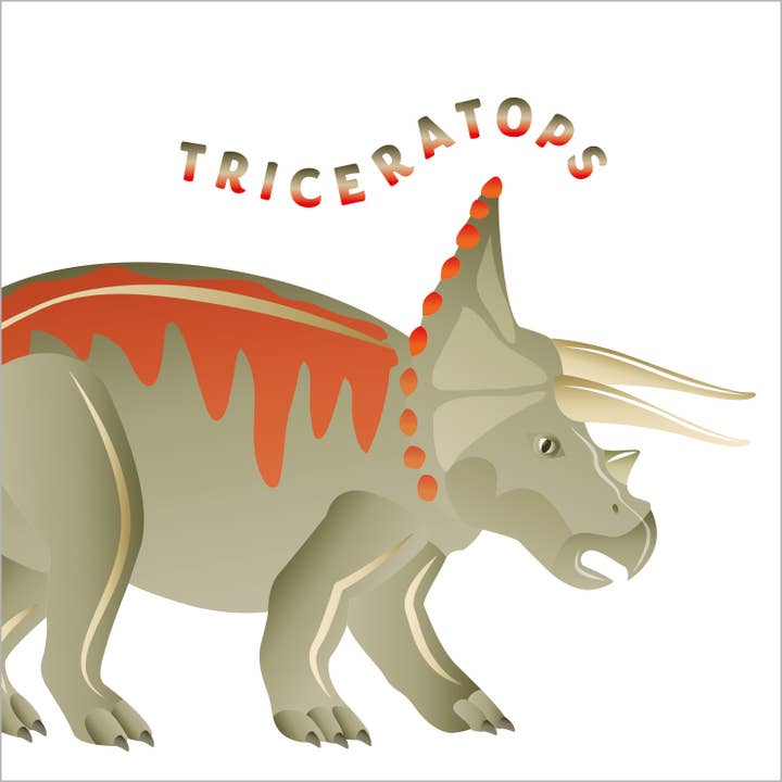 D03 TRICERATOPS dinosaur Greeting Card for wholesale by Dyson Design