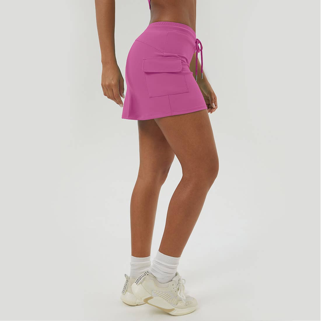 Sodalemon - Wholesale Athletic Skirt - Women's - Women Side Pockets Outdoor Fitness Drawstring Tennis Skirt9