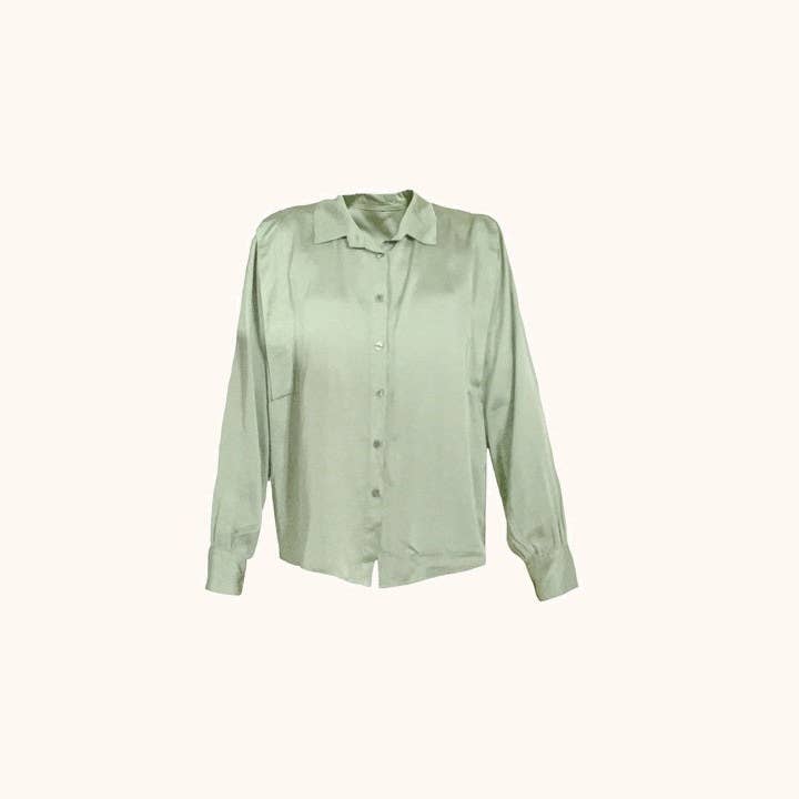Viv Blouse - Sage Green for wholesale by dash of daring