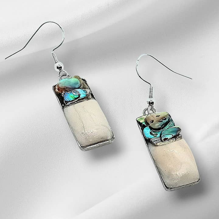 Abalone- og lerrektangeløreringe for engroshandel hos Doodlewrap Designs