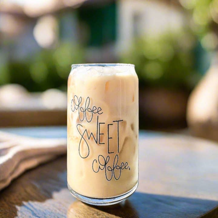 Coffee Sweet Coffee | Iced Coffee Can Glass for wholesale by Made For Mama Shop