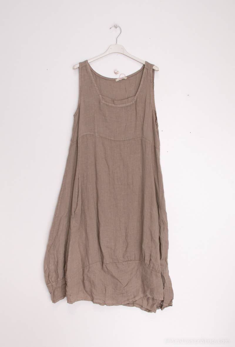 Happy look - Wholesale Dress - Women's - Sleeveless Linen Midi Dress 72073L6
