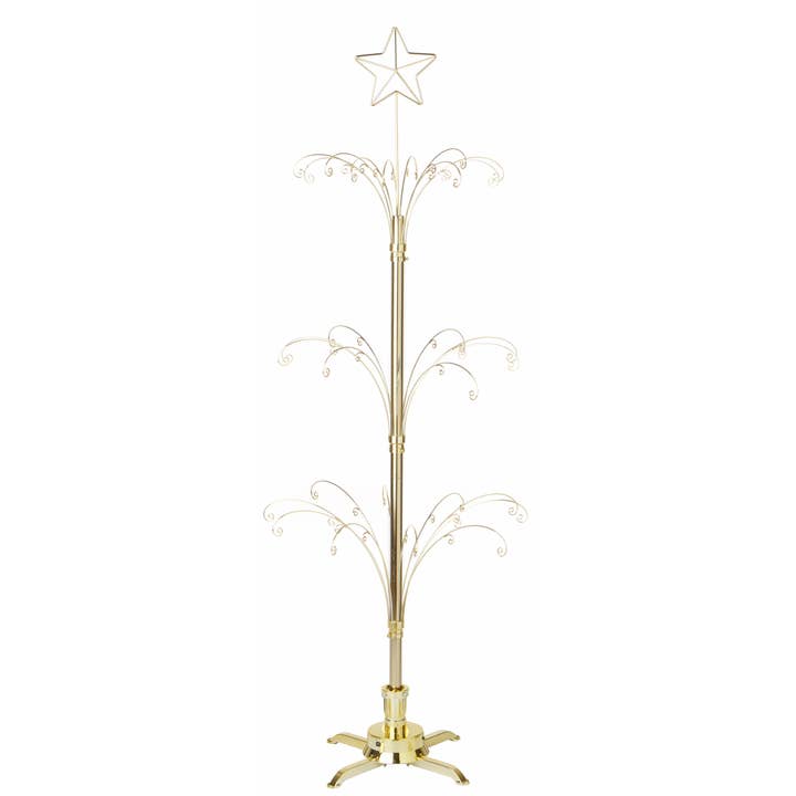 Bard's - Wholesale Christmas Decoration - Bard's Gold 60 Arm 3 Tier Rotating Ornament Tree, 60" H