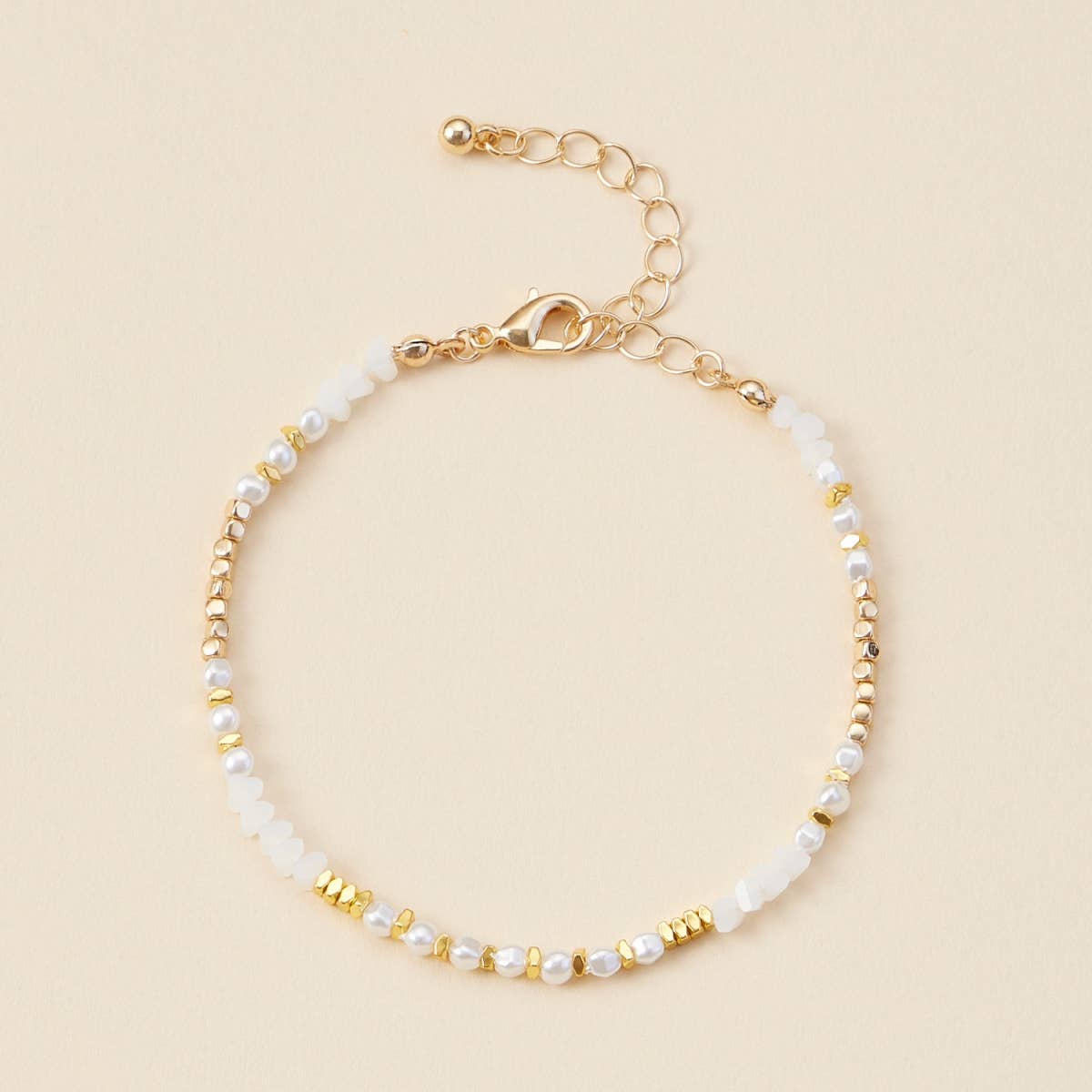 Frem – wholesale Anklet – Pearl & Glass Beaded Basic Anklet4