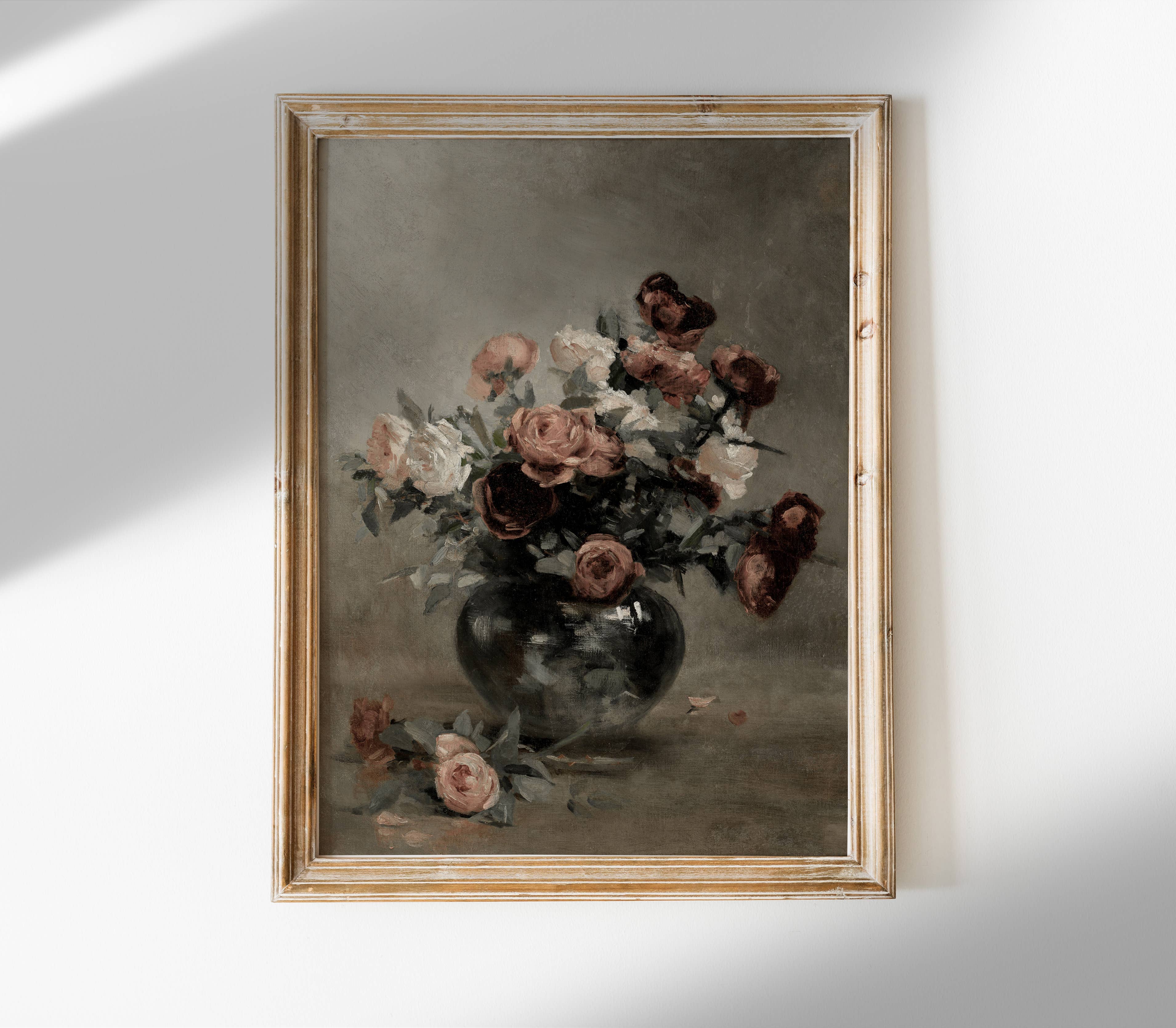 Hyggely – wholesale Art print – Still Life Moody Floral Art | Vintage Flowers Art Print S2073
