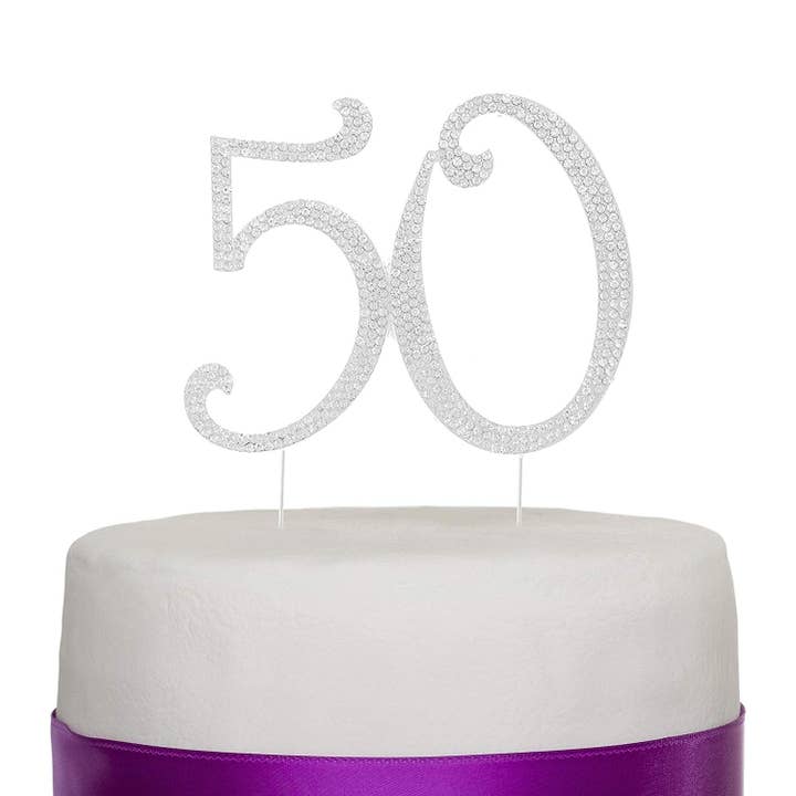 Ella Celebration - Wholesale Cake/Cupcake Topper - 50 Cake Topper - Silver