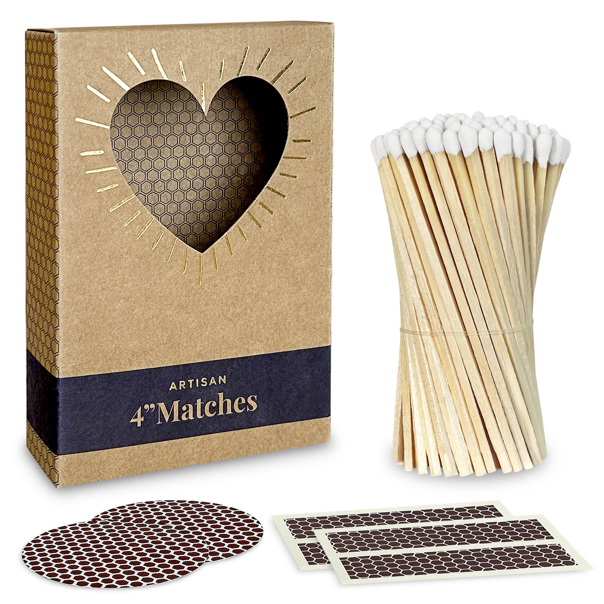Thankful Greetings - Wholesale Matches - 4" Refill Matches - Colors of Your Choice + Striker Stickers1