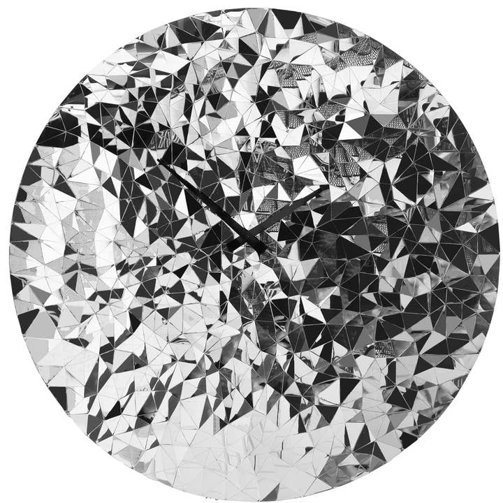 Orologio da parete 80cm-Silenzioso-Cromo-Acciaio inossidabile-NeXtime 'Fragments' per la vendita all'ingrosso da parte di NeXtime