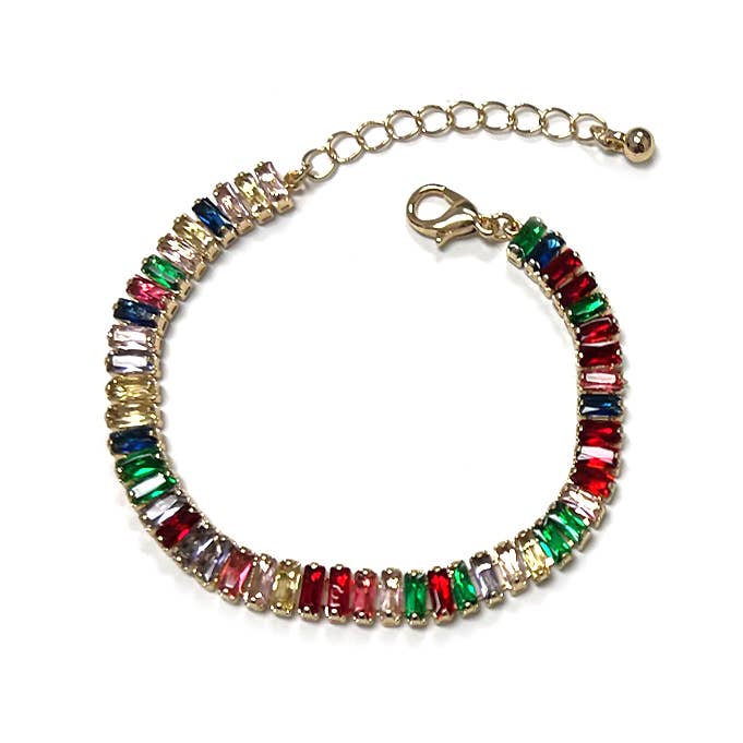 StarryNYC - Venta al por mayor Pulseras de cadenas y eslabones - Pulsera de eslabones con cristales de zirconia cúbica baguette4