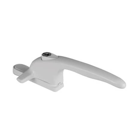 Poignée de fenêtre verrouillable Securistyle Virage Cockspur, hauteur de nez de 9 mm, main droite, blanche pour la vente par Diybasket