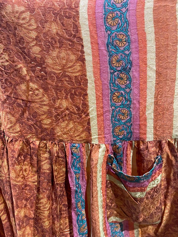 sariKNOTsari - Vendita all'ingrosso Vestito - Donna - PRC5285 Avatar Vestito Babydoll Boxy in Pura Seta