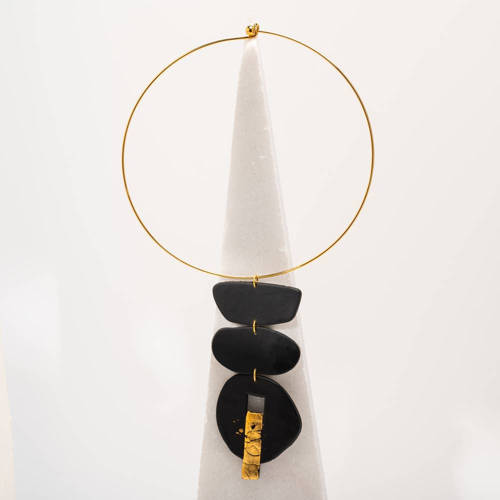 ARTIVANCED Ο.Ε. - Wholesale Pendant/Charm Necklace - Black Moon Stones Necklace0