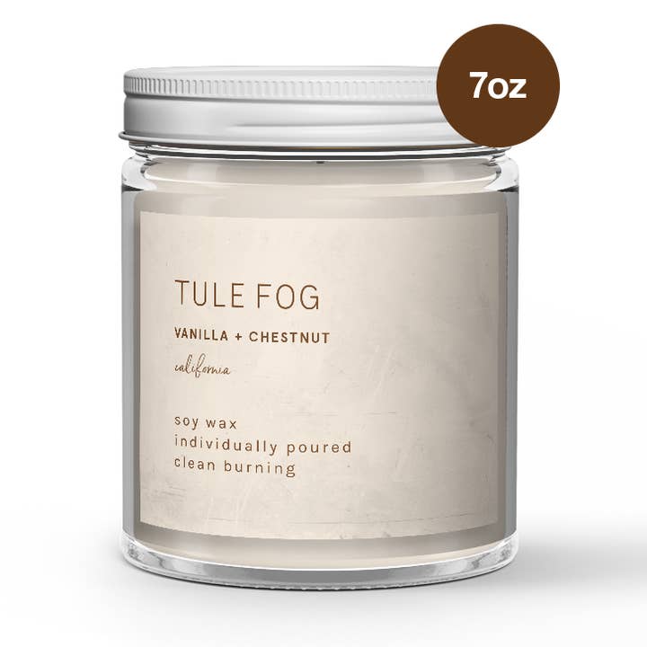 Vela de soja de vainilla + castaño 7oz para venta al por mayor de Tule Fog Candles