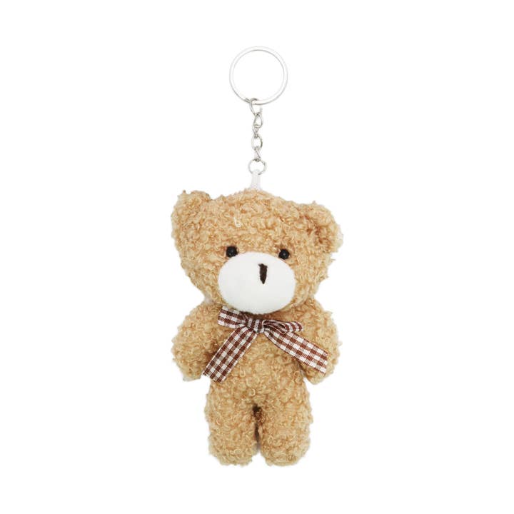 Cap Zone - Wholesale Keychain - Women's - Teddy Bear Fuzzy Terry Fleece Stuffed Key Chain