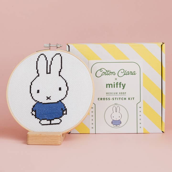 Cotton Clara Craft Kits & Supplies - Wholesale DIY Craft Kit - Miffy Blue Cross Stitch Kit0