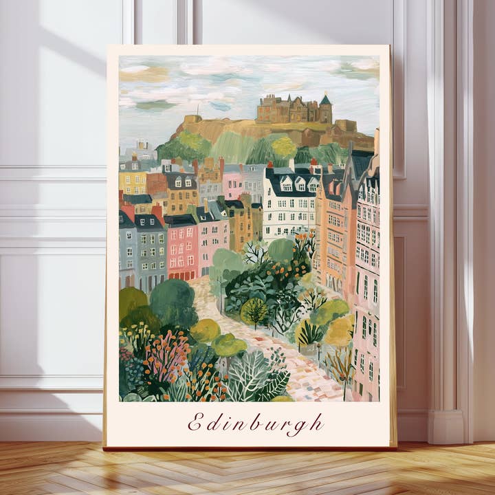 Edinburgh City Travel Art Print for wholesale by Kumo Art Prints