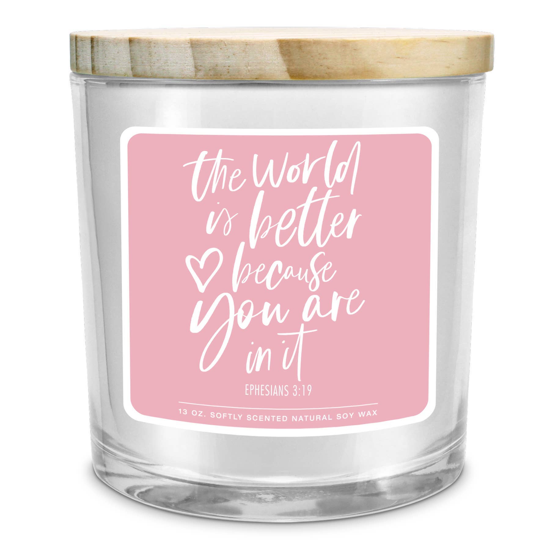 Cottage Garden - Wholesale Jar/Filled Candle - LCP Soy Candle The World Is Better Pink 13Oz0