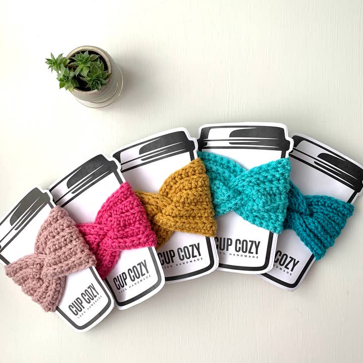 Crochet Happens - Wholesale Drink Huggers & Koozies - Twisted Coffee Cozies - Set of 5 - Made to Order0