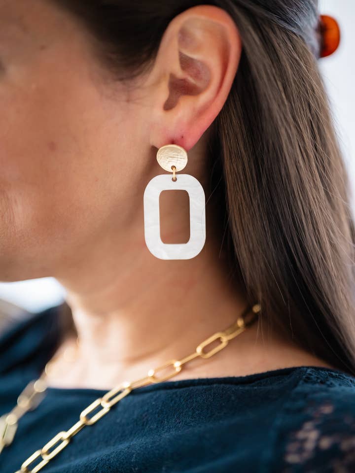 The Rachel - Rectangle Acrylic Earrings for wholesale by Wondermint Goods