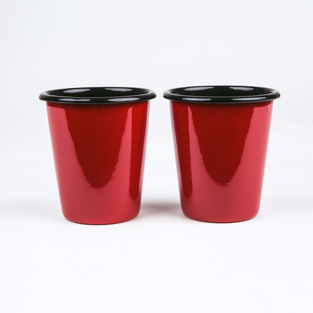 Emalco Enamelware - Wholesale Insulated Mug/Tumbler - 13.5 oz Coral Red Tumbler | PLAIN B.1