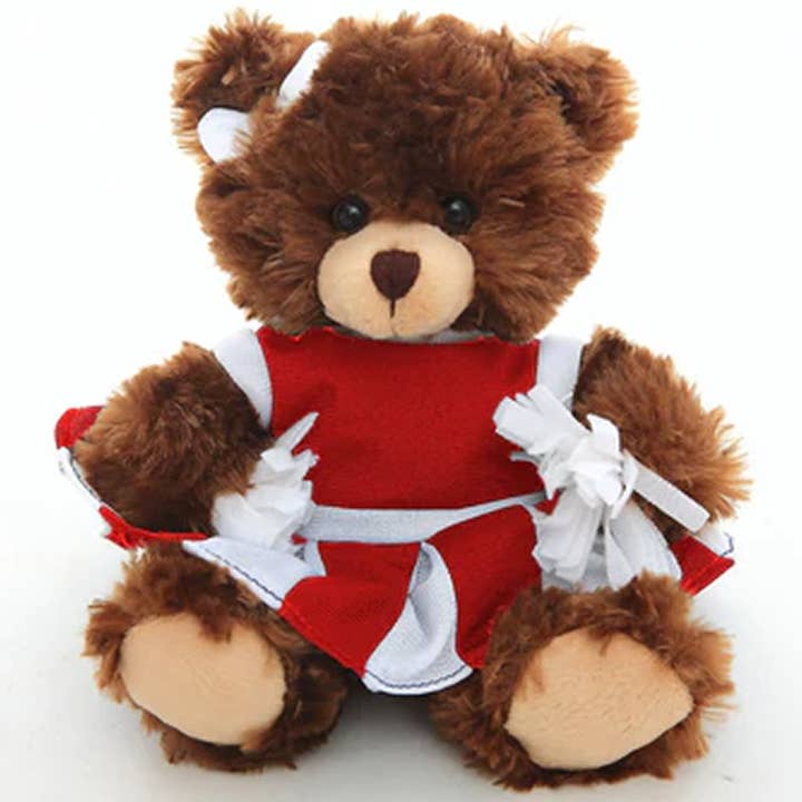 6" Schokoladen-Cheerleader mit rotem und weißem Kleid für den Großhandel von Plushland