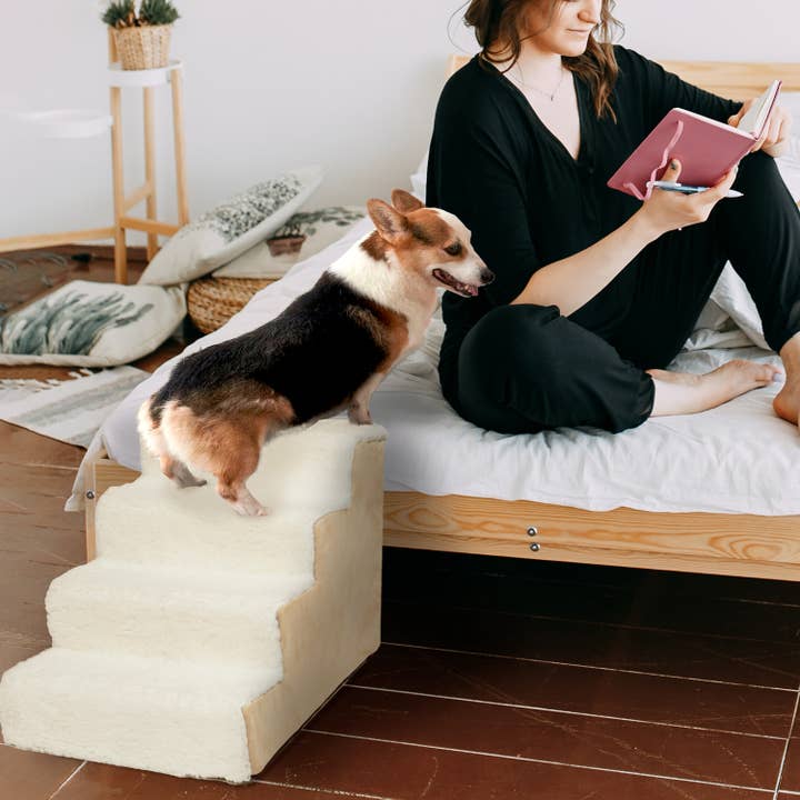 Precious Tails - Wholesale Pet Steps & Ramps - Cat/Dog - Home Base 4-Step Dog Stairs, Pet Steps for Couch and Bed11