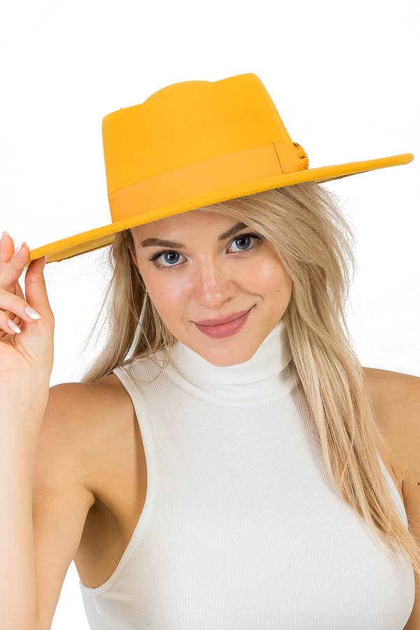 Cap Zone – wholesale Fedora - Dam – Wide Brim Bolero Faux Filt Pork Pie Crown Hat41