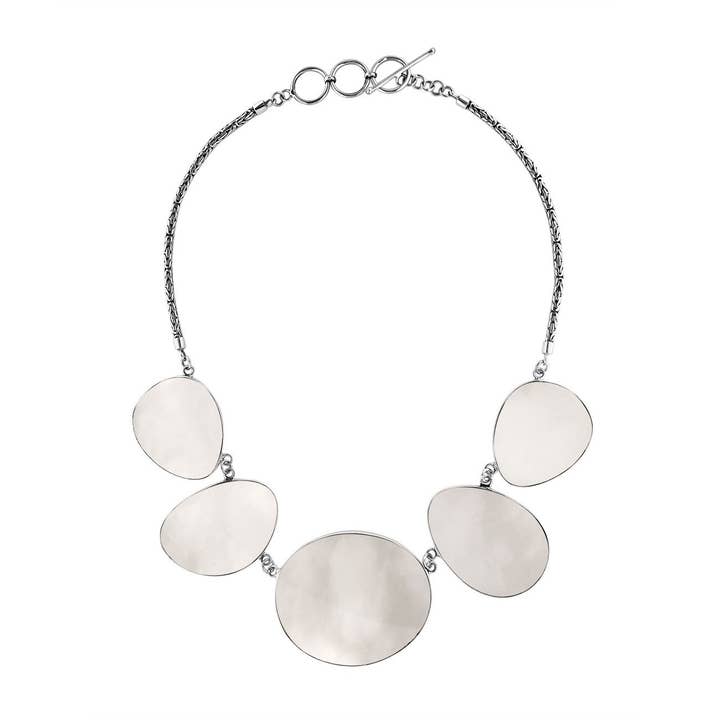 AN-1014-MOP Sterling Silver Mother of Pearl Necklace – Wholesale Shell Jewelry for wholesale by Bali Designs