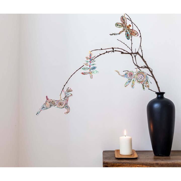 Loving Nature - Wholesale Ornament - Quilling Reindeer Ornament, Handmade from Recycled Magazine3