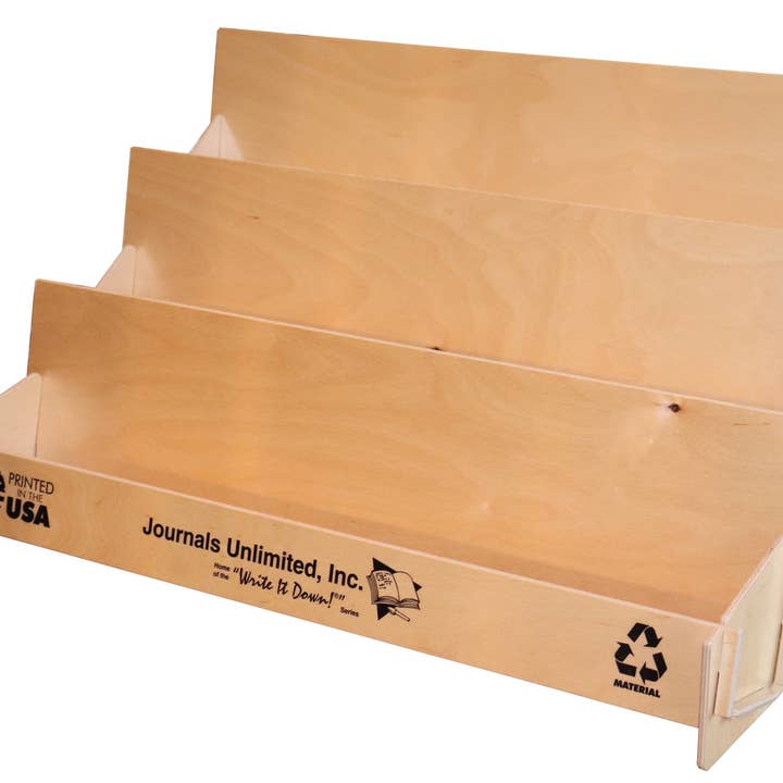 Affichage de comptoir en bois pour la vente par Journals Unlimited