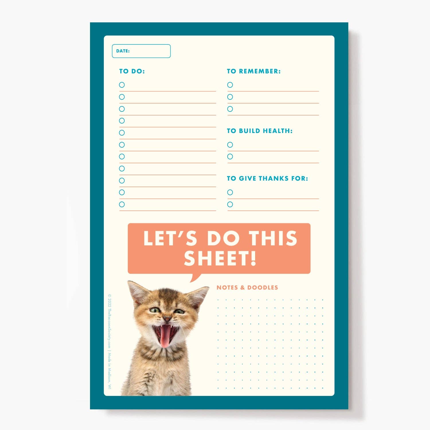 The Raccoon Society - Wholesale Notepad - Kitten To-Do Notepad - Do This Sheet3