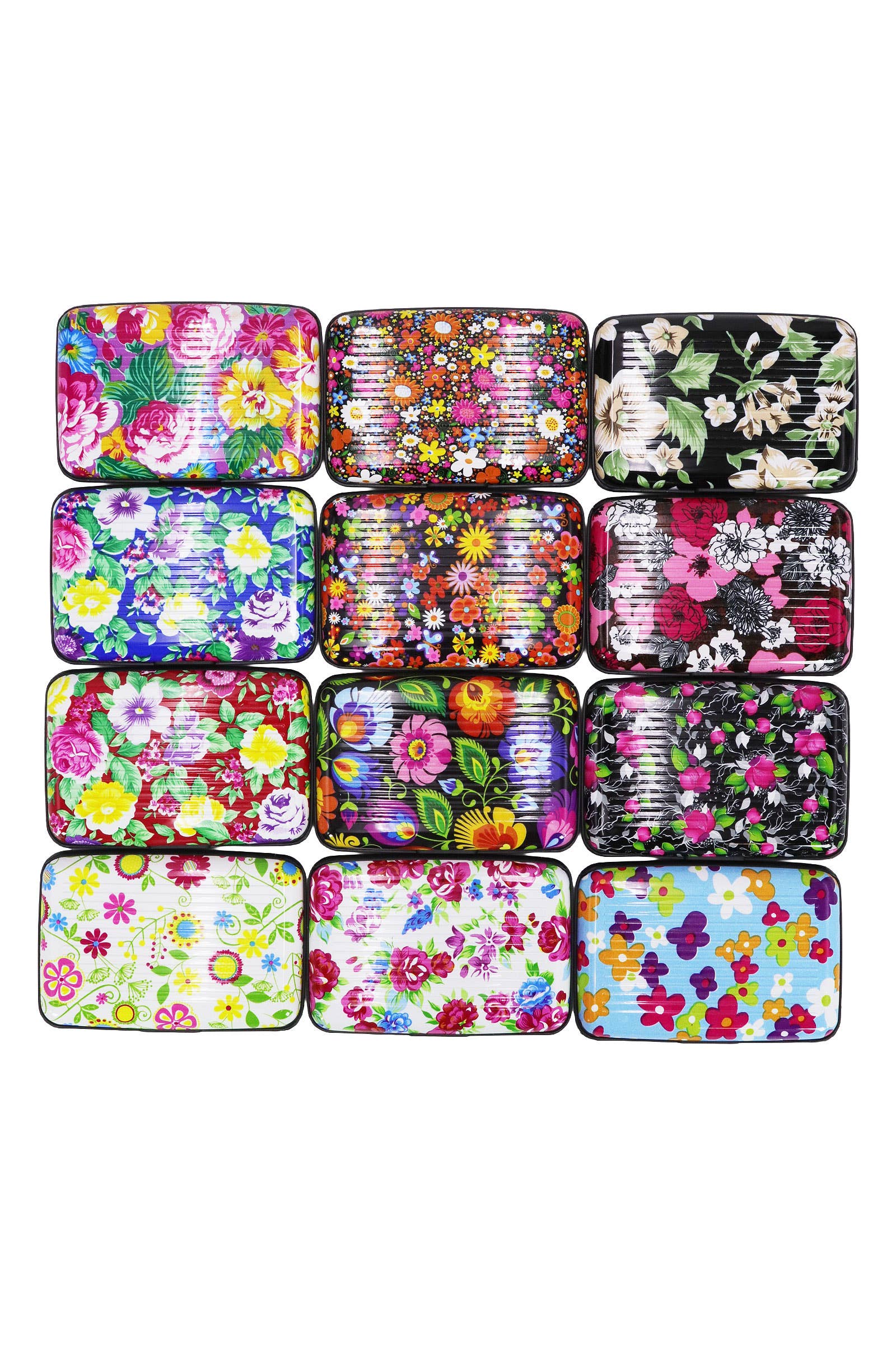 ASSORTED Itty Bitty Floral Glossy Card Holder Caddy Case for wholesale on Faire3