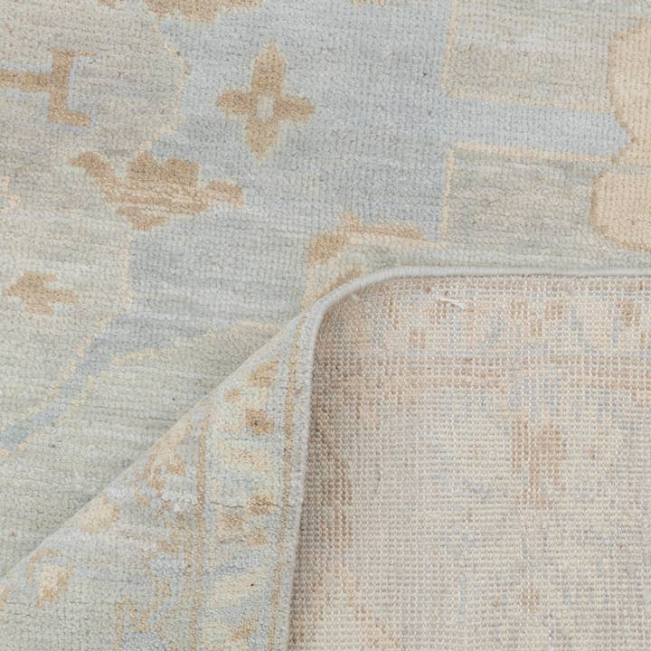 Aesthetic Homes LLC - Wholesale Area Rug - Silver Grey Blue Modern Oushak Rug – Hand Knotted Wool 17006