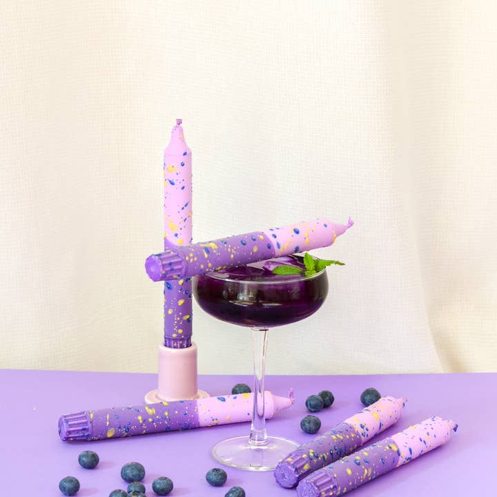 Nordtrice - Wholesale Tapered Candle/Candlestick - Taper candles- Summer Party / Purple Grapes & Confetti8