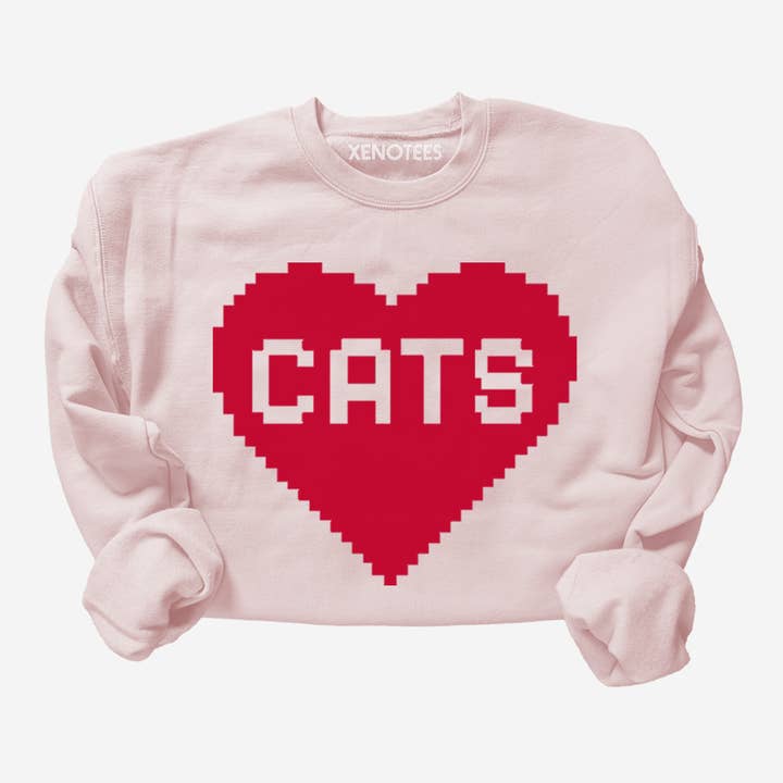 Geeky Cat Lover Graphic Sweatshirt for wholesale by Xenotees