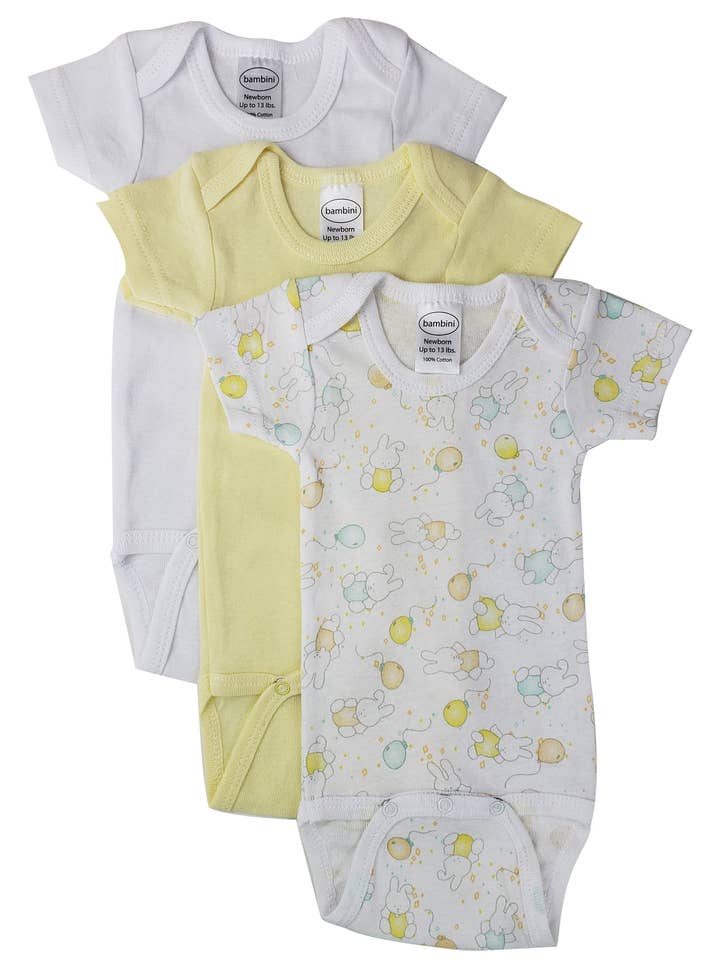 Variety pakket met korte mouwen en print voor wholesale door Bambini Infant Wear inc.