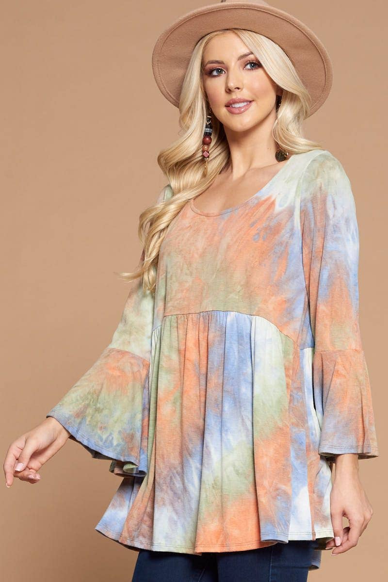 Emerald Collection – Engroshandel Tunika - Dame – ETK-8224 Tie Die Babydoll Tunika Top5