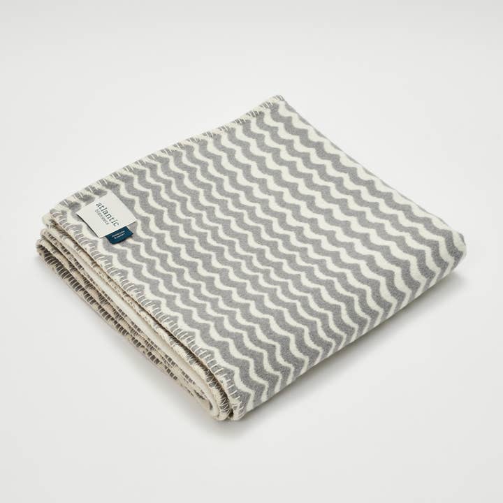 Grey Swell Recycled Cotton Blanket for wholesale by Atlantic Blankets