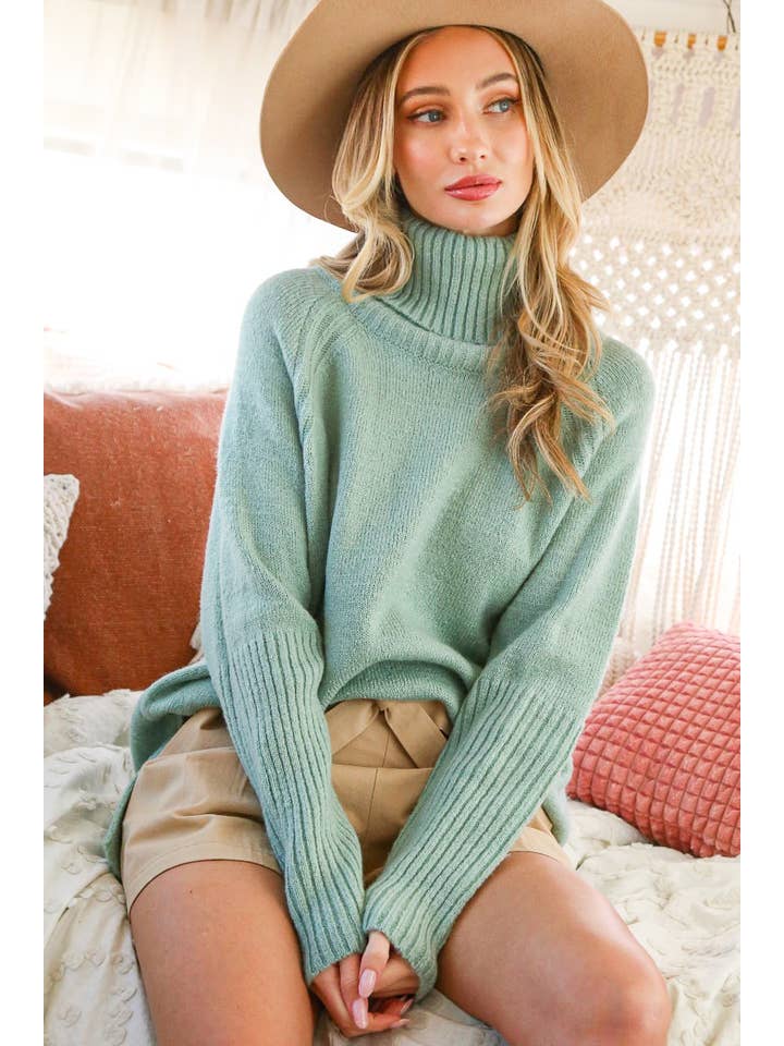 Vine & Love - Wholesale Knit Sweater - Women's - Perfectly Soft Turtle Neck Solid Knitted Sweater VT31723-1