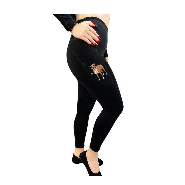 Leggins bóxer de talle alto de 25 pulgadas para amantes de las mascotas para venta al por mayor de E&S Pets