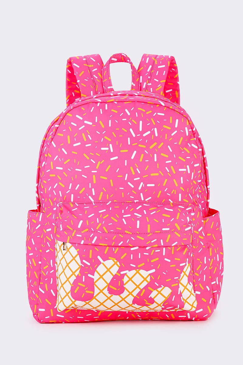 sassy kids palace - Wholesale Backpack - Kids - Pink Ice Cream Drip Kids Canvas Backpack