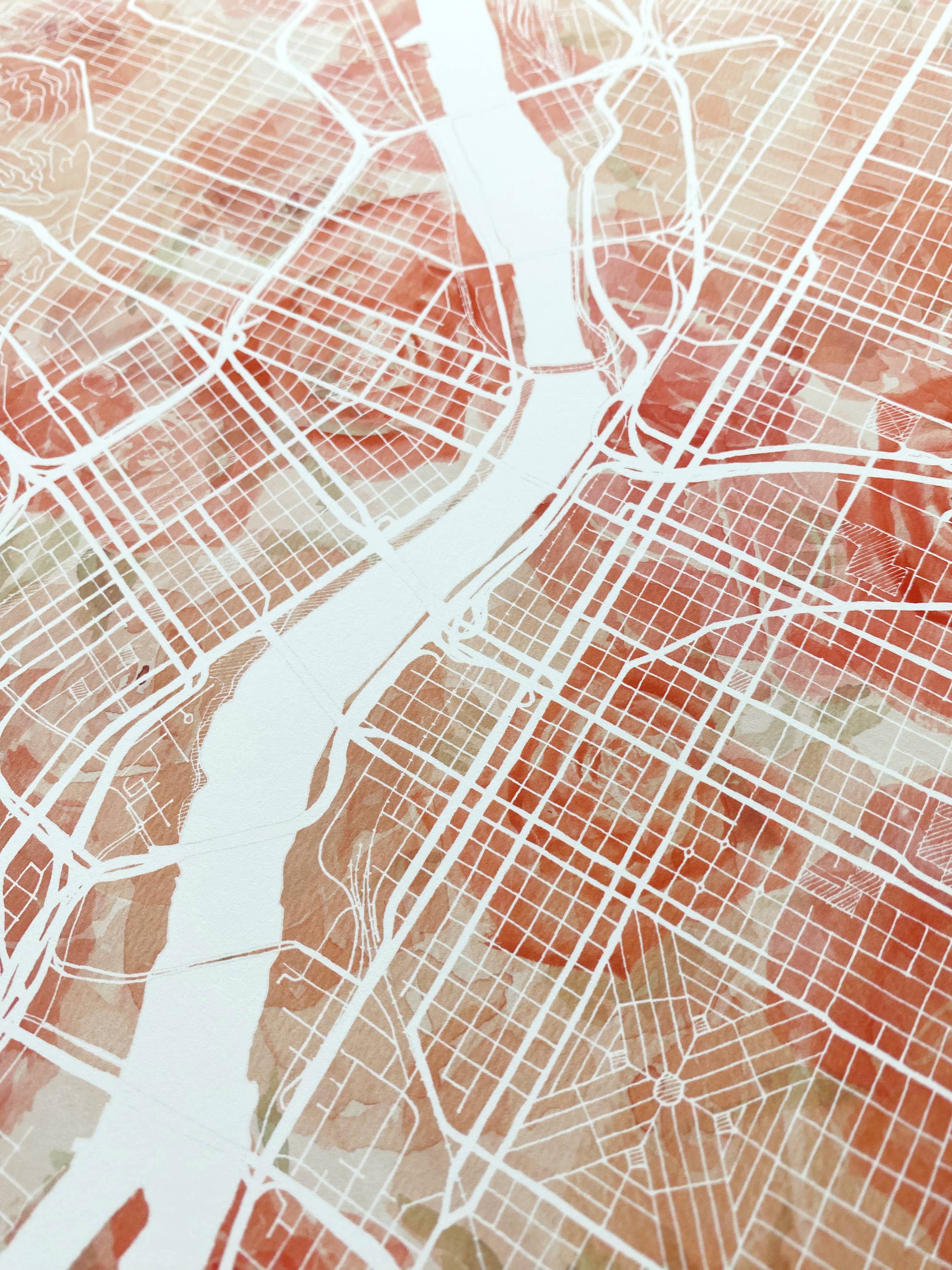 Turn-of-the-Centuries – wholesale Konsttryck – Portland Oregon Roses Botanisk karta SKRIV UT1