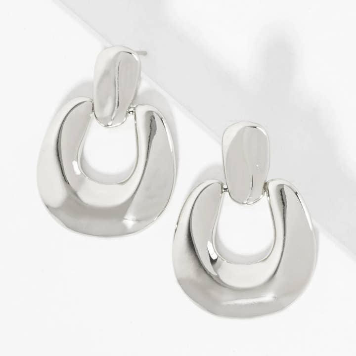 Wild Honey - Wholesale Dangle Earrings - Polished Brass Doorknocker Design 18K-Gold-Dipped Earrings1