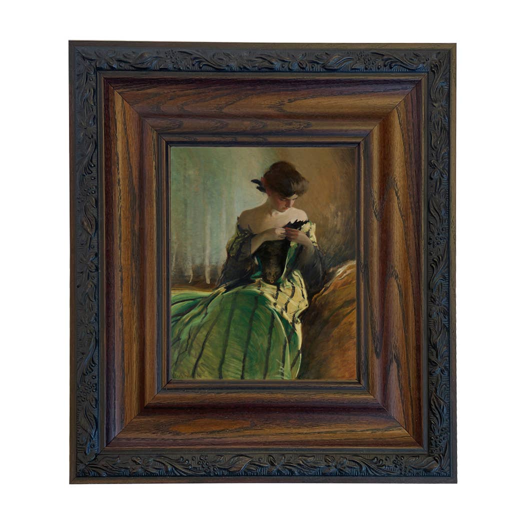 Madison Bay Co. - Historical Home Decor Reproductions - Vendita all'ingrosso Stampa artistica - Stampa su Tela Vintage di Donna in Abito Nero e Verde57