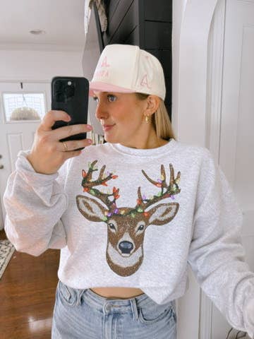 The Walking A - Wholesale Graphic Sweatshirt - Women's - HOLIDAY BEDAZZLED BUCK1