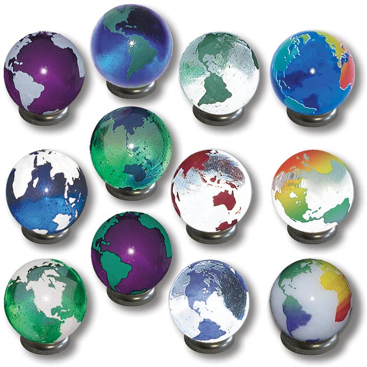 1 „Rainbow Earth Marbles (pose med 50) for engroshandel hos Shasta Visions