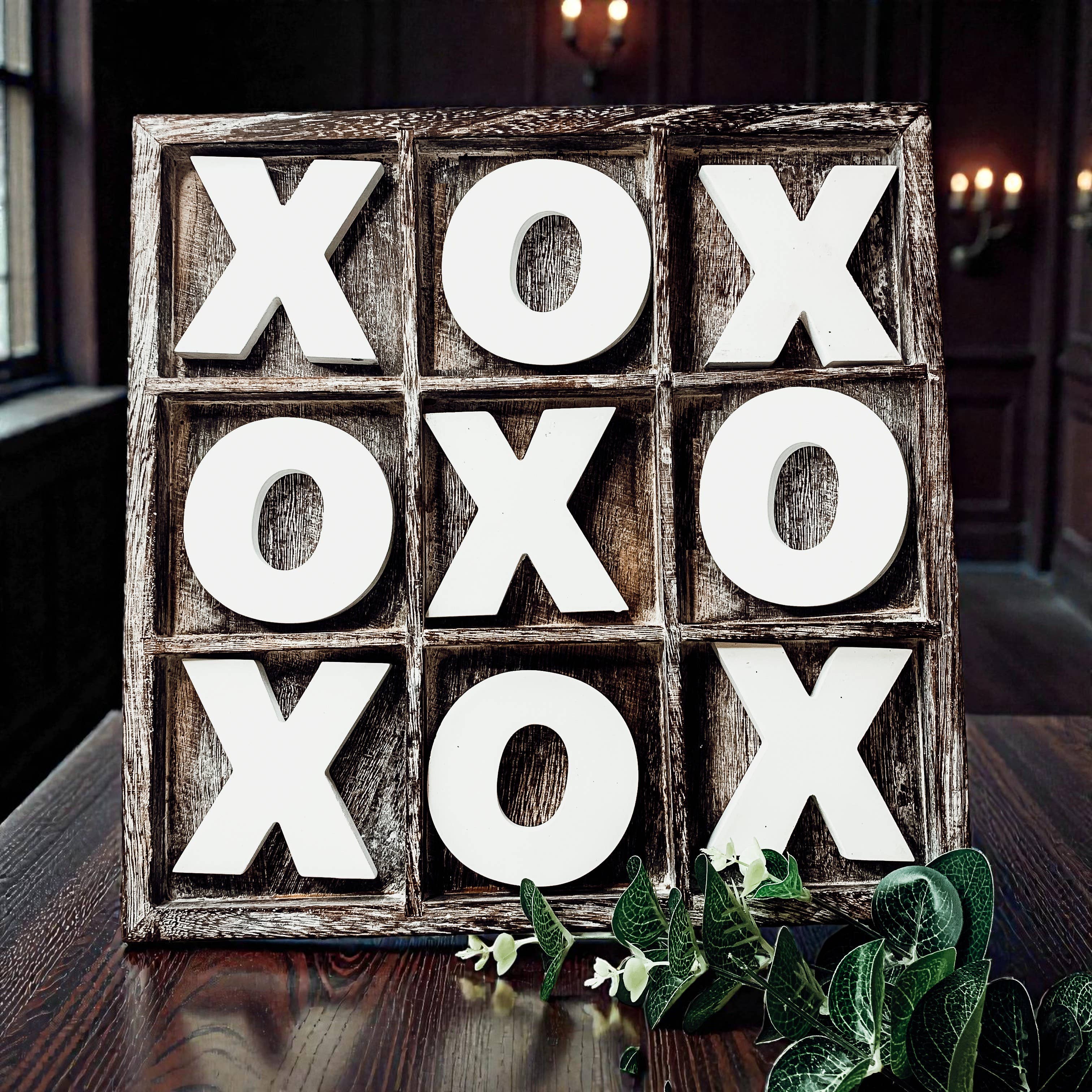 Gia Roma - Wholesale Decorative Tabletop Object - Wooden Tabletop Game + Decor, Tic Tac Toe Wood Game, Rustic41