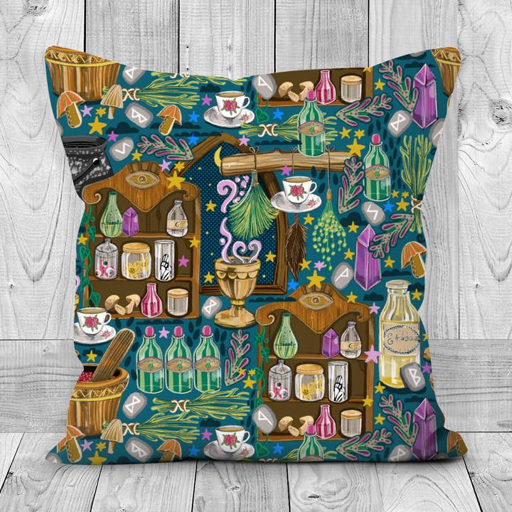 Lotions and Potions Cushion for wholesale by Slumbermonkey Designs