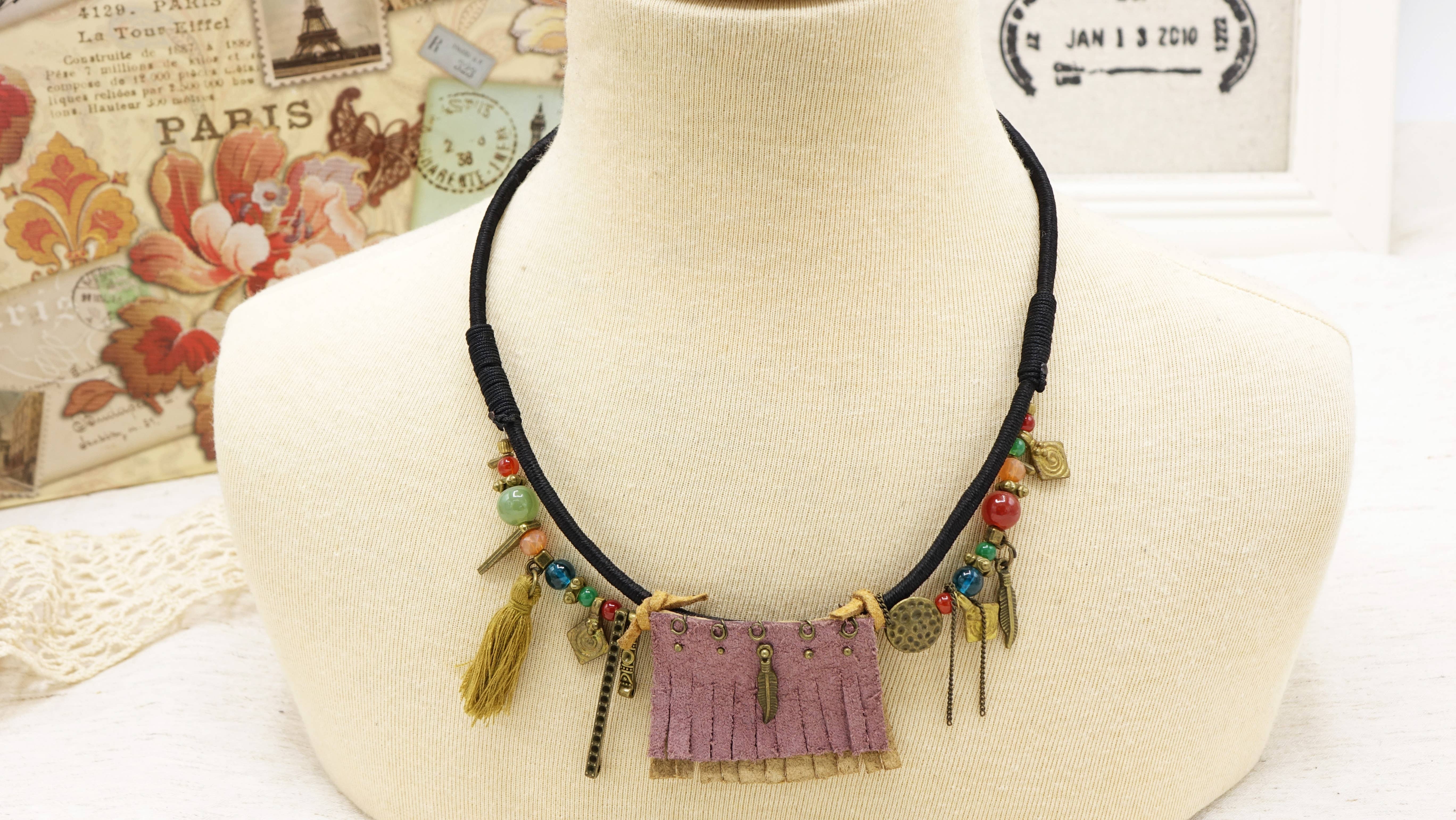 Verna Artisan Works – wholesale Pendant/charm necklace – Boho Chic Tassel Necklace1